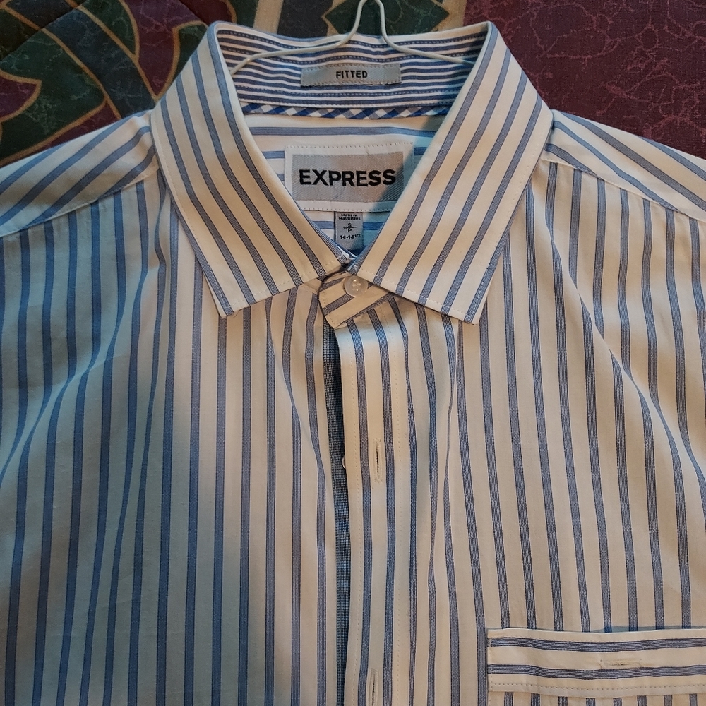 EXPRESS Small White and Blue Stripe